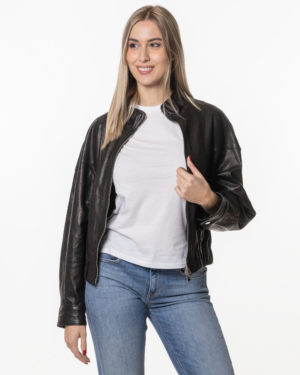 DONDUP BOMBER PELLE DUDJ668PL0569 NER-3