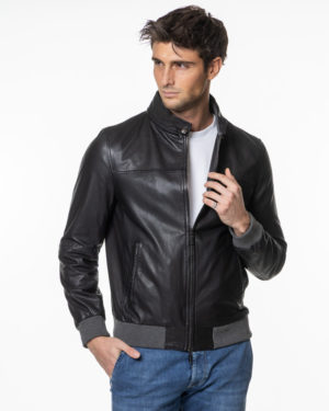 GIMO'S GIUBBINO PELLE GS104067L NER-3