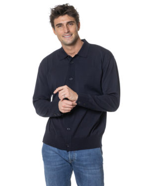 PAOLO PECORA CARDIGAN PPA014F100 BLU-3