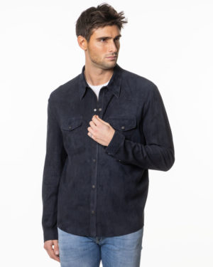 SALVATORE SANTORO CAMICIA PELLE SS48571 BLN-3