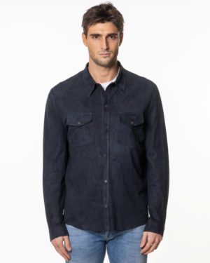 SALVATORE SANTORO CAMICIA PELLE SS48571 BLN-1