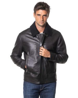 DONDUP GIUBBINO PELLE DUJ976PL0392 NER-3