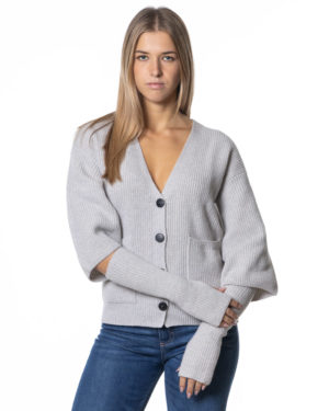 A-ROVESCIO CARDIGAN RVD164006 GRI-3