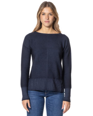 A-ROVESCIO MAXI MAGLIA RVDW60222 BLU-1